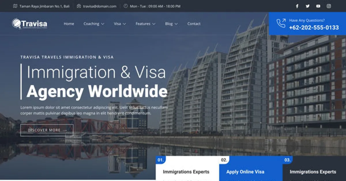 Travisa – Immigration & Visa Consulting Elementor Template Kit