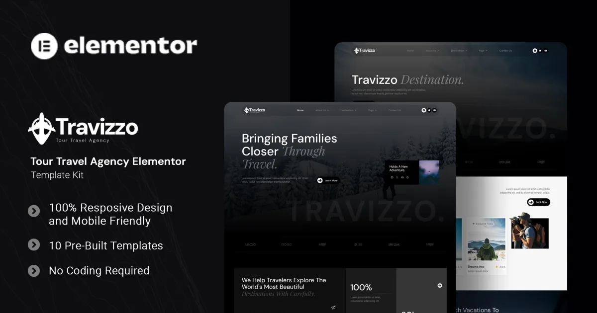 Travizzo – Tour Travel Agency Elementor Template Kit