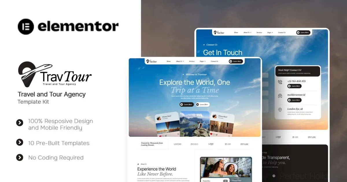 Travtour – Travel and Tour Agency Elementor Template Kit
