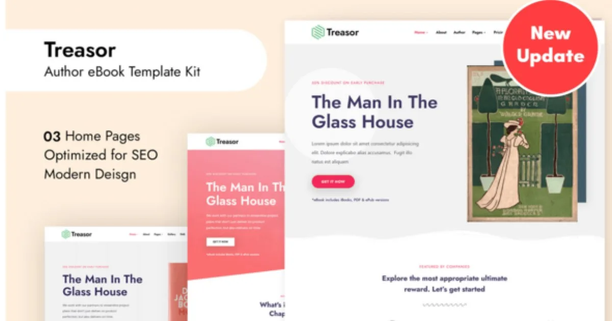 Treasor – Author eBook Elementor Template Kit