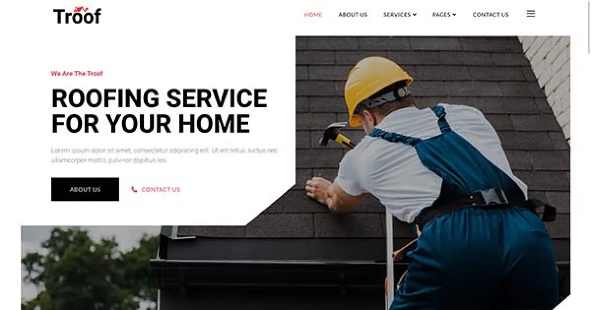 Troof – Roofing Service Elementor Template Kit