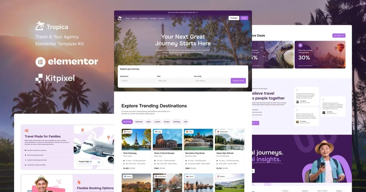 Tropica – Tour & Travel Agency Elementor Template Kit