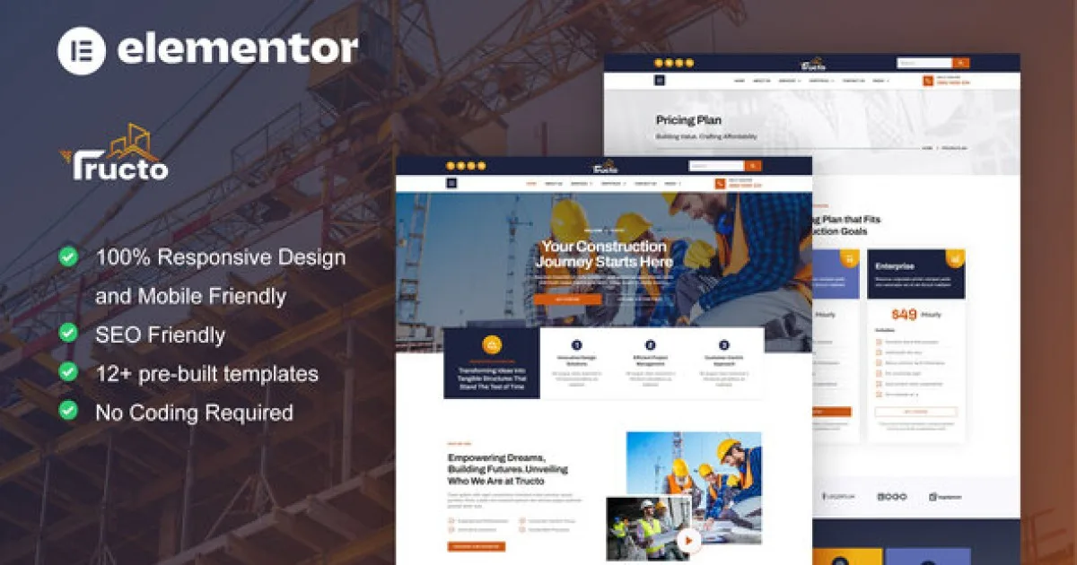 Tructo – Construction Service & Building Elementor Pro Template Kit