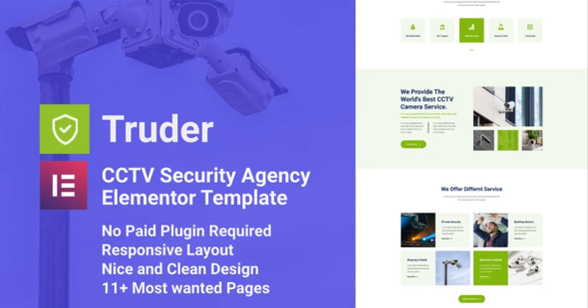 Truder – CCTV Security Service Elementor Template Kit