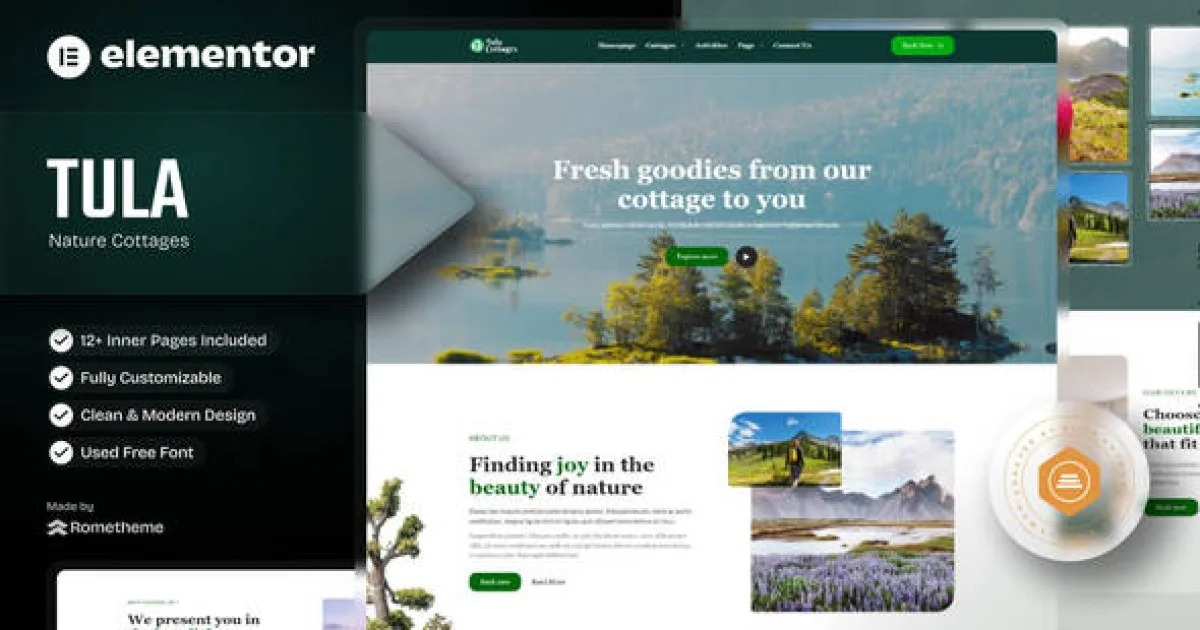 Tula – Nature Cottages Elementor Template Kit