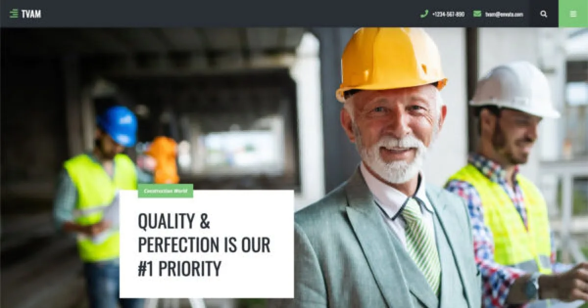 Tvam – Construction Elementor Template Kit