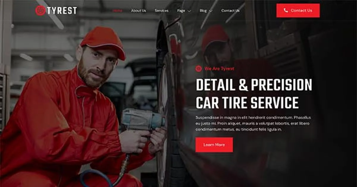 Tyrest – Car Tire & Wheel Service Elementor Template Kit