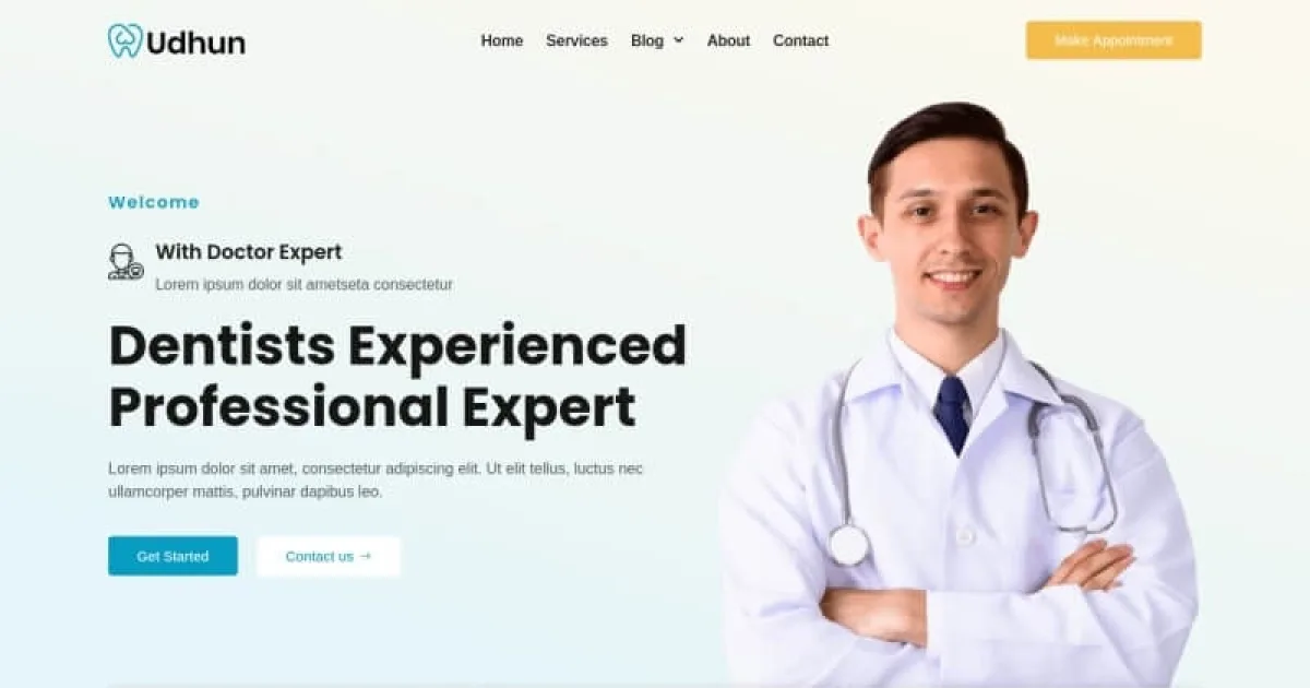 Udhun – Dentist & Dental Clinic Elementor Pro Template Kit