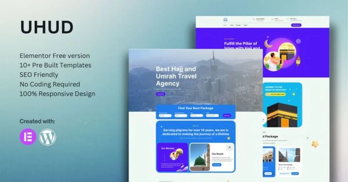Uhud – Hajj & Umrah Tour Travel Elementor Template Kit