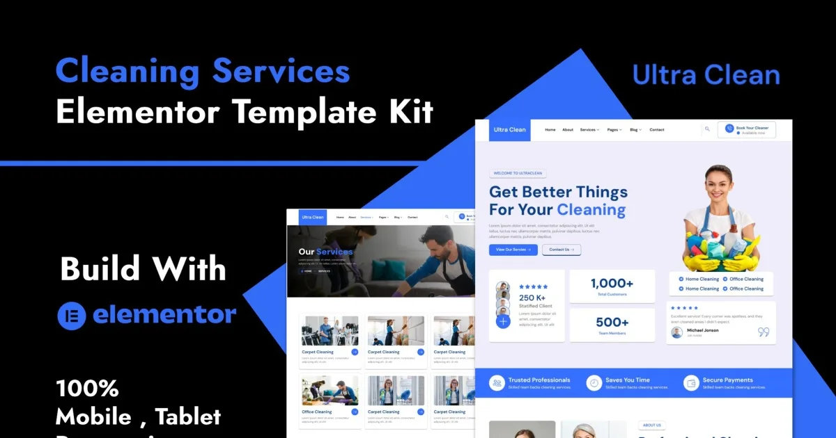 Ultraclean – Cleaning Services Elementor Template Kit