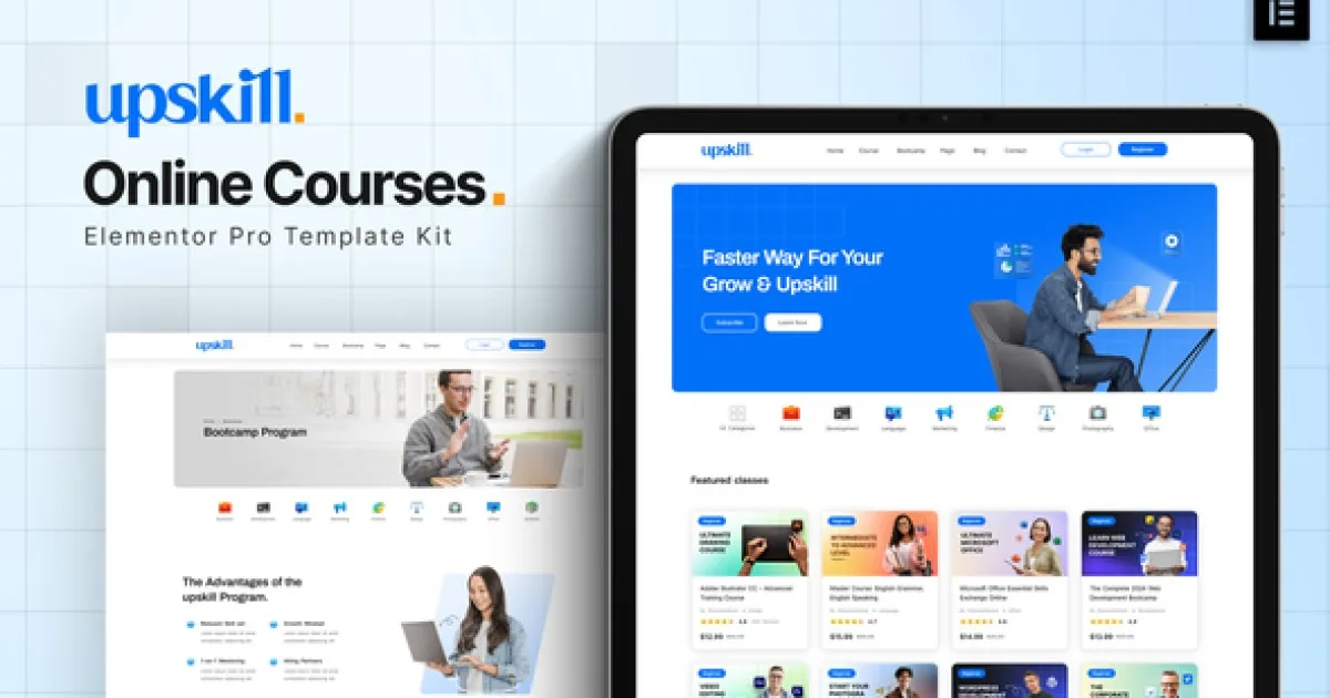 Upskill – Online Course Elementor Pro Template Kit