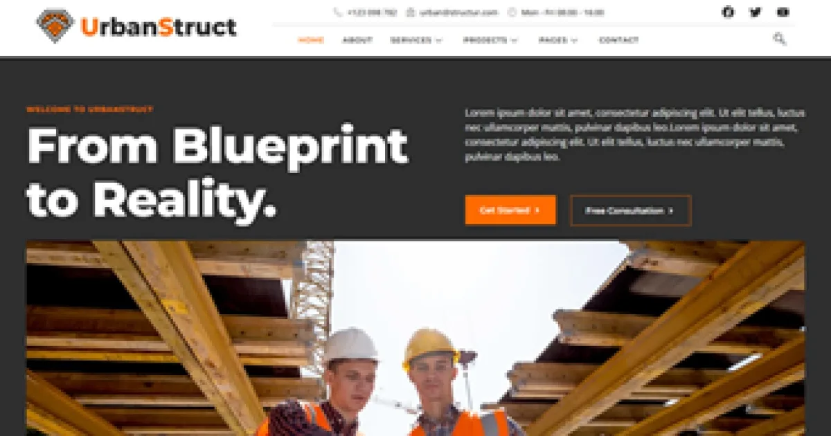 Urbastruct – Construction & Building Service Elementor Template Kit