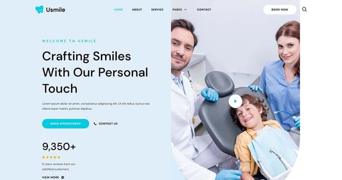 Usmile – Dental Clinic & Dentist Elementor Template Kit