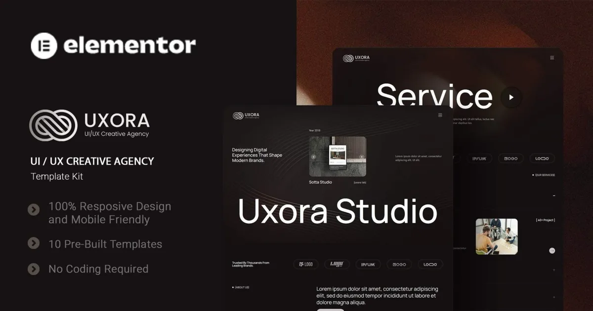 Uxora – UI UX Creative Agency Elementor Template Kit