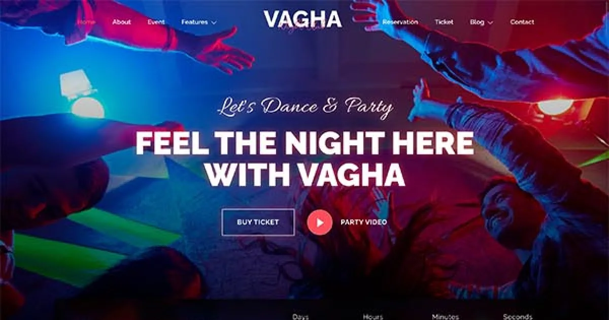 Vagha – Night Club & DJ Elementor Template Kit