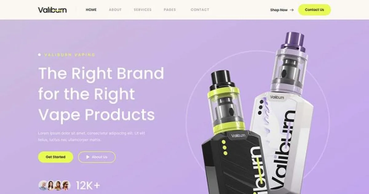 Valiburn – Vape & E-Cigarettes Store Elementor Template Kit