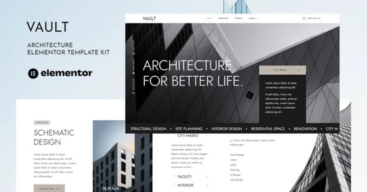 Vault – Architecture Interior Elementor Template Kit