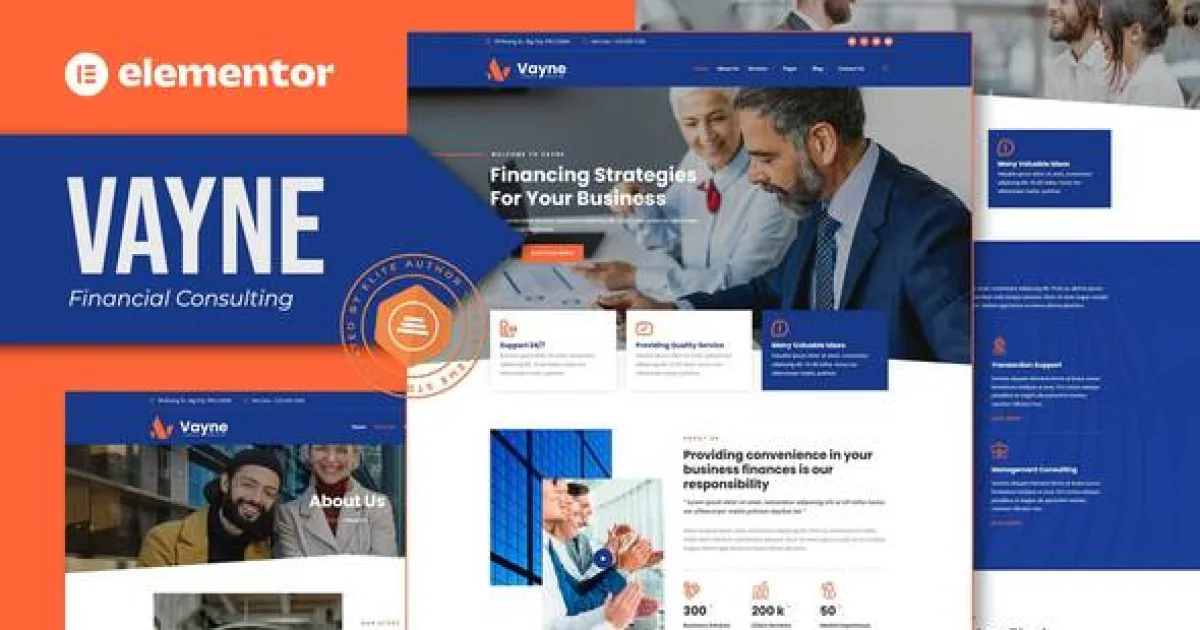 Vayne – Financial Consulting Elementor Template Kit