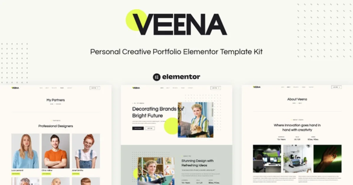 Veena – Personal Creative Portfolio Elementor Template Kit