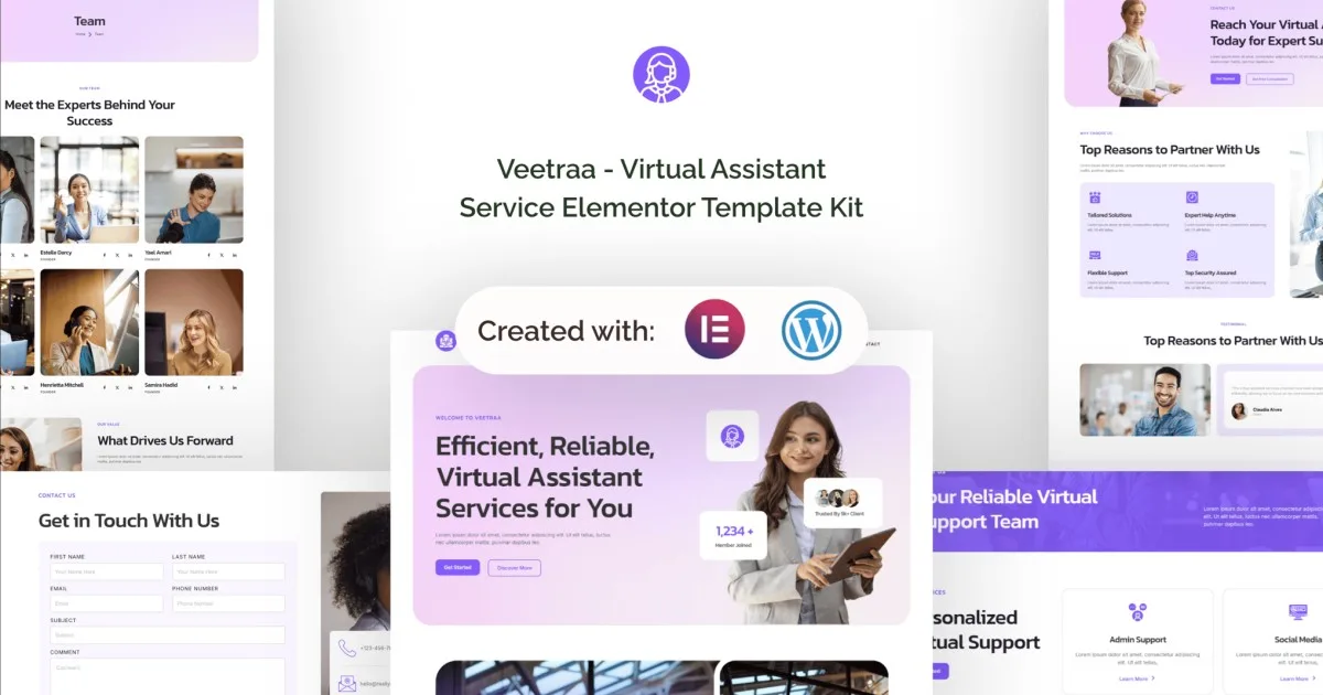 Veetraa – Virtual Assistant Service Elementor Template Kit