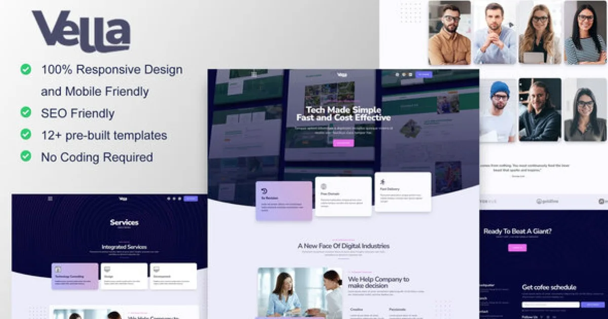 Vella – Digital Agency Elementor Template Kit - Official Release Preview