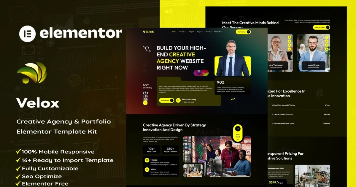 Velox – Creative Agency & Portfolio Elementor Template Kit