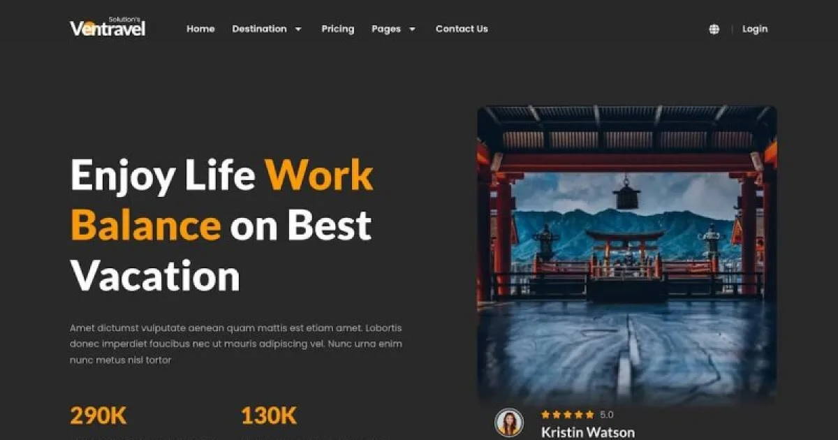 Ventravel – Traveling Agency Elementor Template Kit