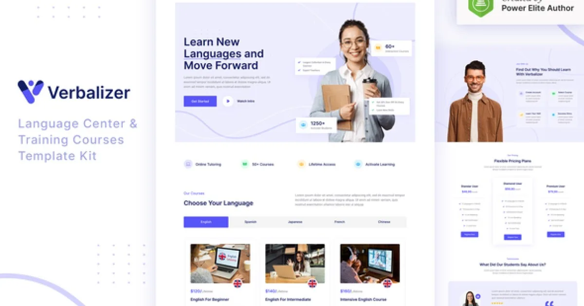 Verbalizer – Language Courses & Learning Center Elementor Template Kit
