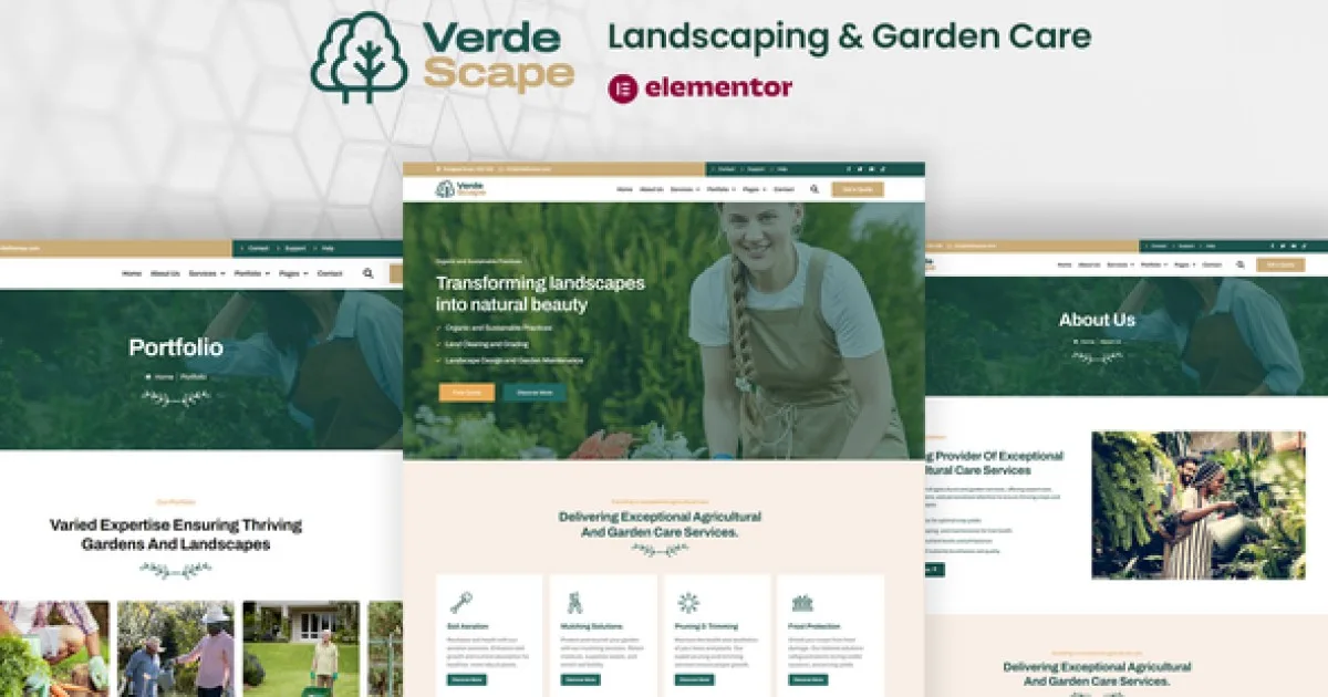 VerdeScape – Landscaping & Garden Care Elementor Pro Template Kit
