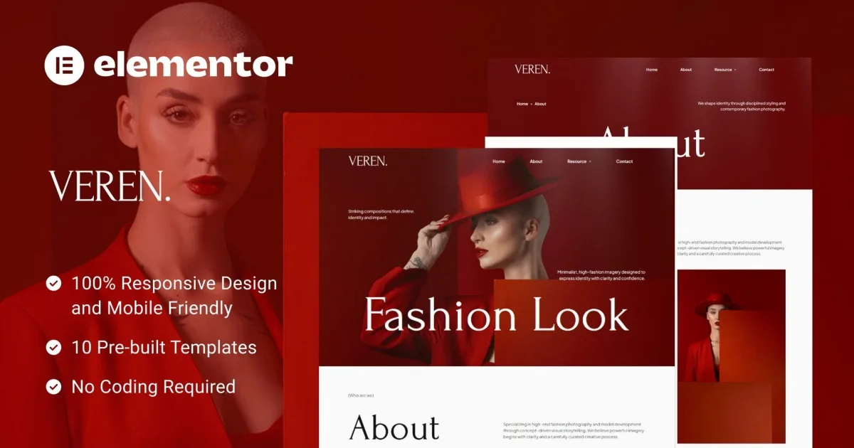 Veren – Model Fashion and Styling Service Elementor Kit