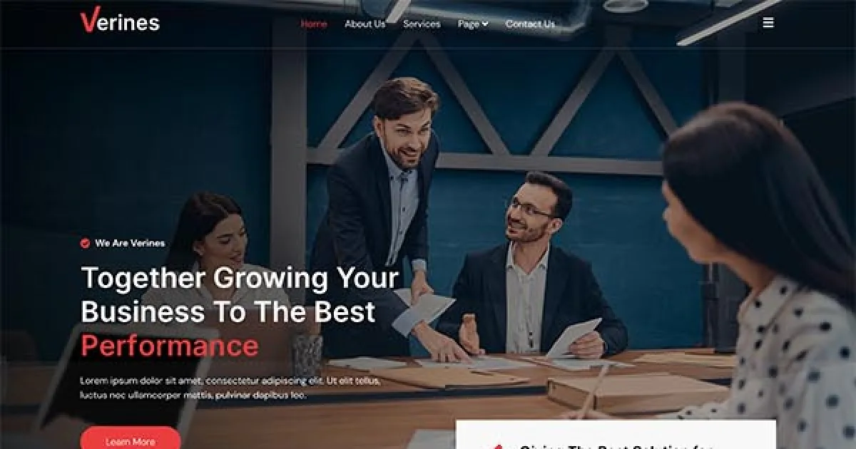 Verines – Professional Corporate & Business Elementor Template Kit