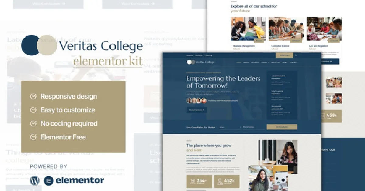 Veritas – University and School Elementor Template Kit