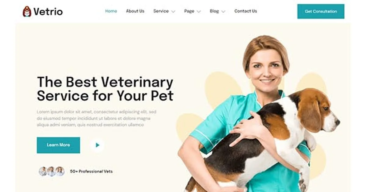 Vetrio – Veterinary Clinic & Pet Care Elementor Template Kit