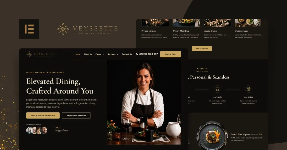 Veyssette – Private Chef Services Elementor Pro Template Kit