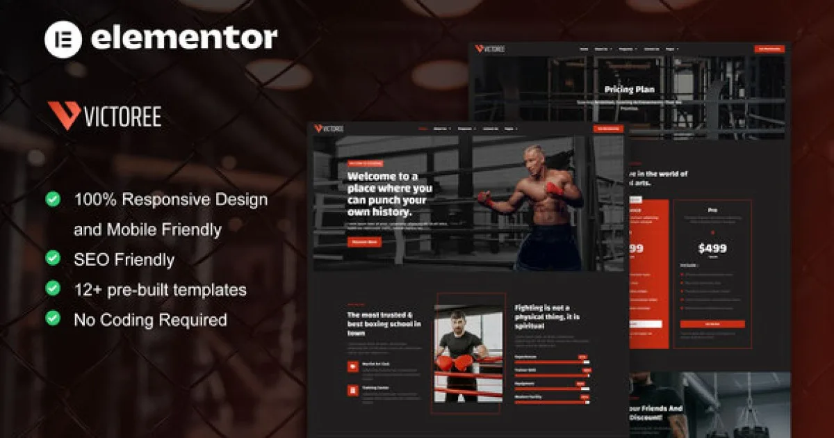 Victoree – Boxing School & Martial Arts Elementor Pro Template Kit