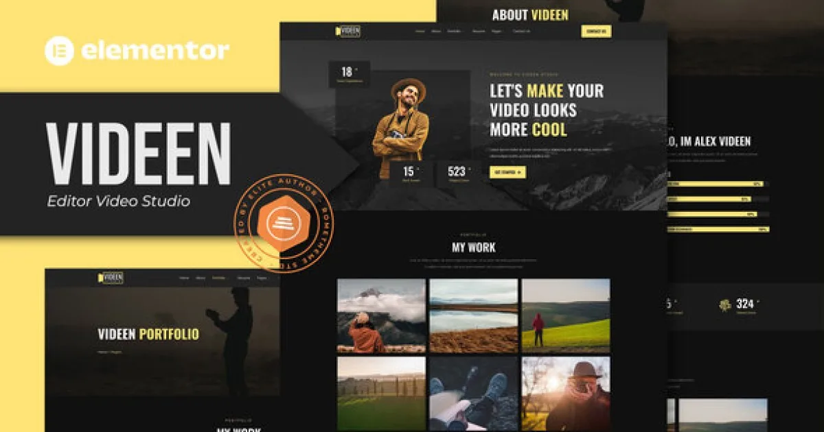 Videen – Video Editor Studio Elementor Template Kit
