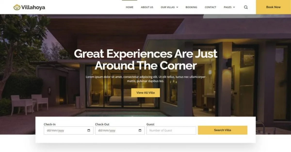 Villahoya – Villa Vacation Rental Elementor Template Kit