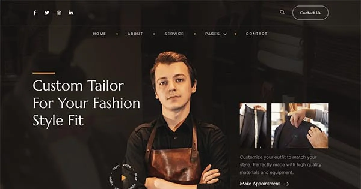 Vinch – Professional Tailoring & Alterations Services Elementor Template Kit