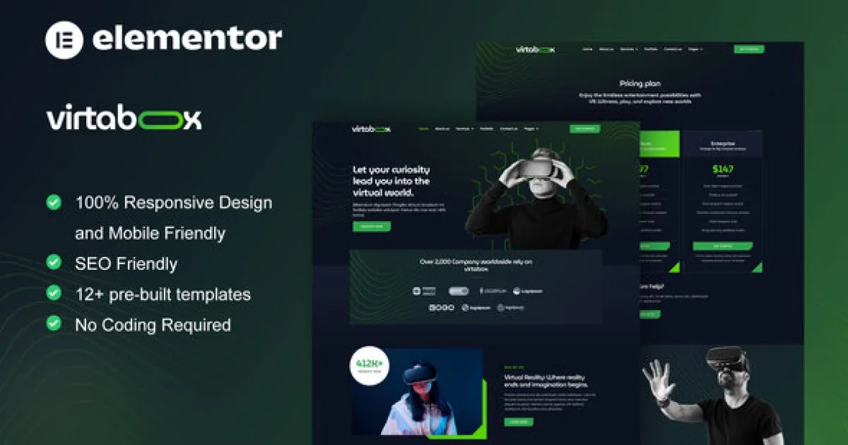 VirtaBox – Virtual Reality Services Elementor Template Kit