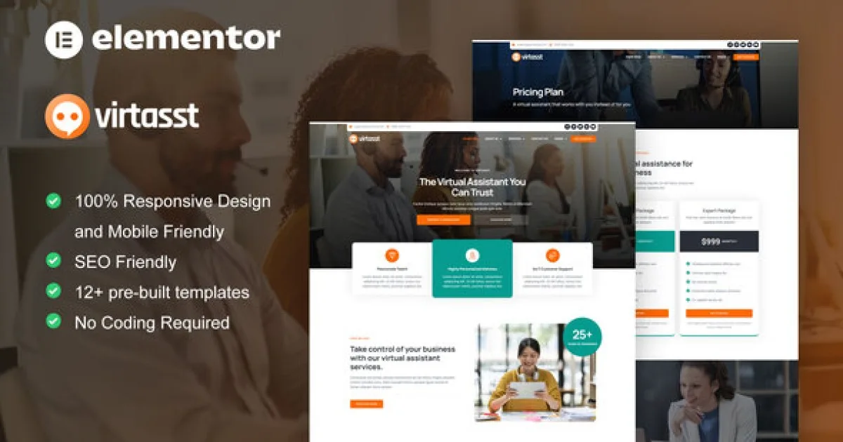 Virtasst – Virtual Assistant Service Elementor Template Kit