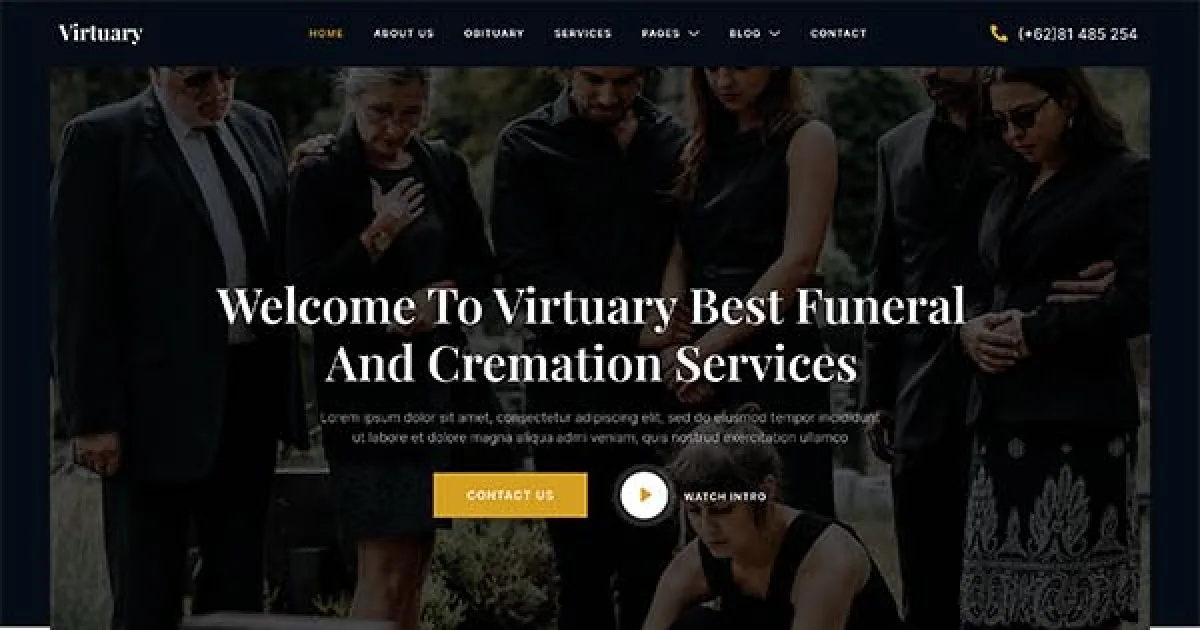 Virtuary – Funeral & Cremation Services Elementor Template Kit