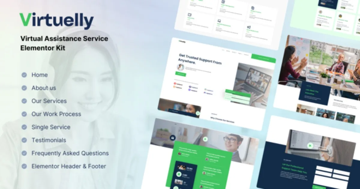 Virtuelly – Virtual Assistant Service Elementor Template Kit