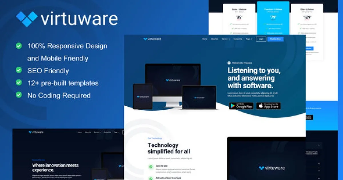 Virtuware – Saas & Digital Company Elementor Kit