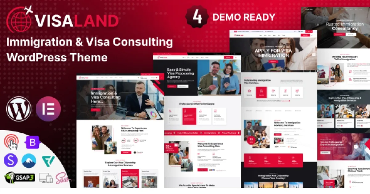 Visaland – Immigration and Visa Consulting WordPress Theme 