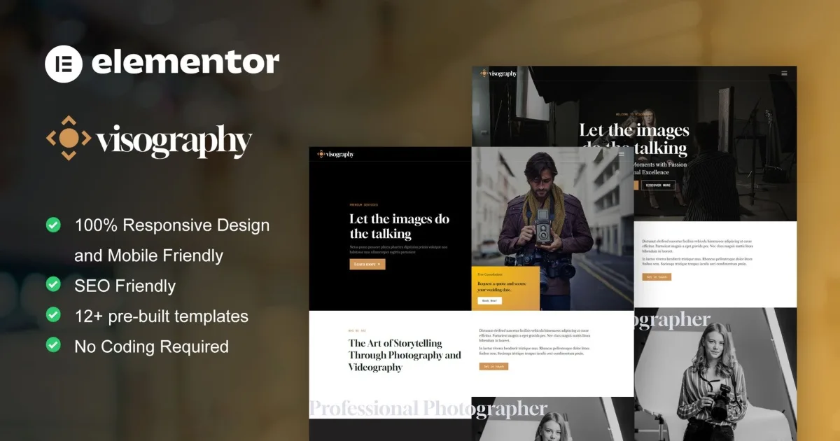 Visography – Photography & Portfolio Elementor Template Kit