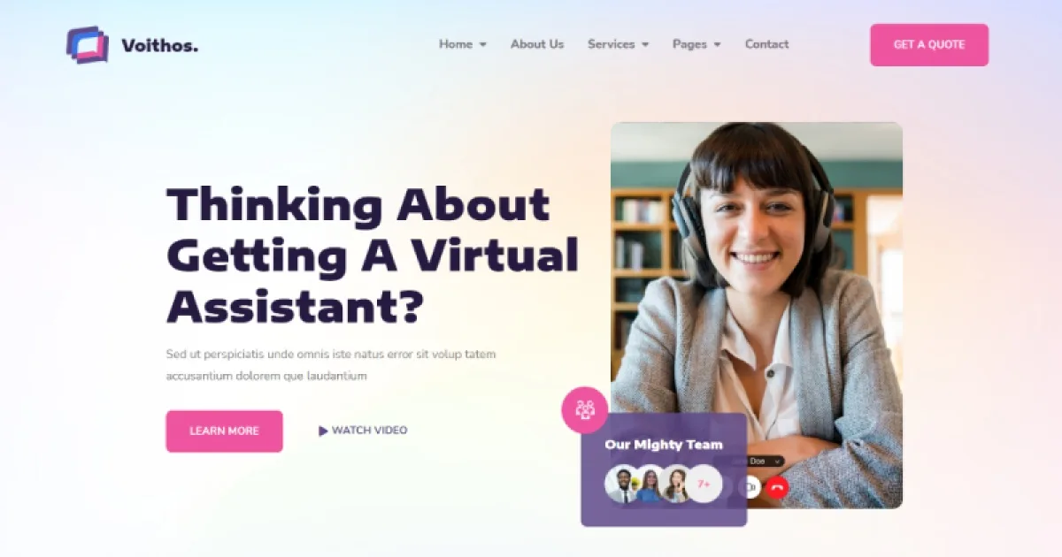 Voithos | Personal Virtual Assistant Elementor Template Kit