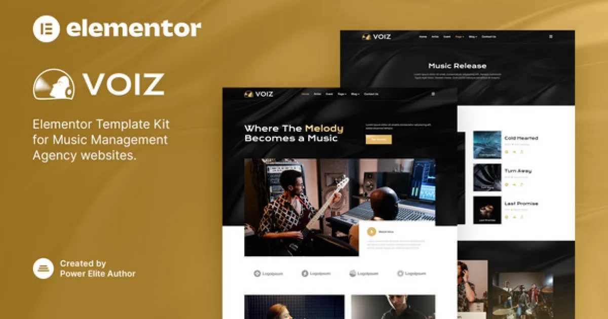 Voiz – Music Management Agency Elementor Template Kit