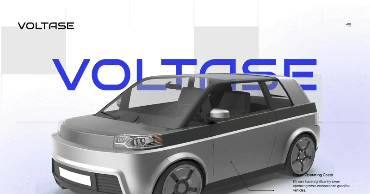 Voltase EV Car Company Elementor Template Kit for Electric Vehicle Brands and Green Mobility Startup