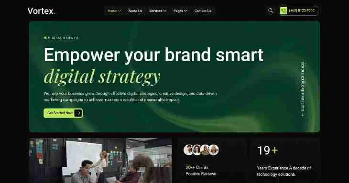 Vortex – Digital Marketing Agency Elementor Template Kit