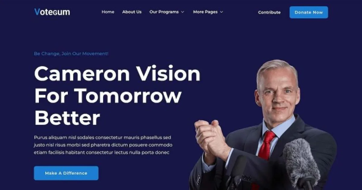 Votegum – Candidate Election Elementor Template Kit